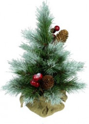 Ель искусственная BEATREES Ель Ice Tiffany зеленая заснеженная с шишками и ягодами 0,3 м 1020730