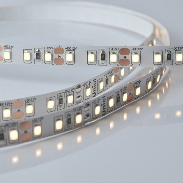 Светодиодная лента UNIEL (UL-00004364) ULS-M13-2835-120LED/m-8mm-IP20-DC12V-9,6W/m-5M-3000K PROFI катушка в герметичной упаковке