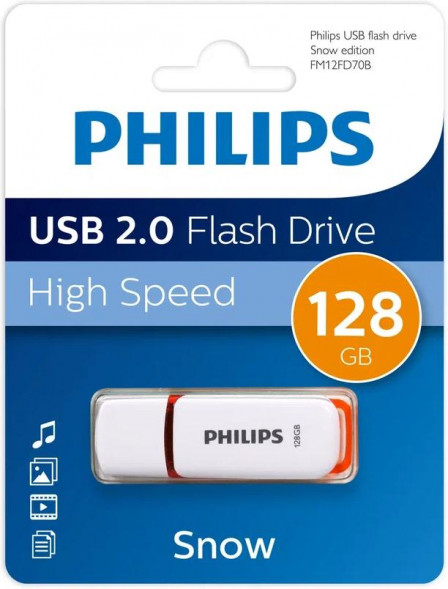 Флешка PHILIPS 128Gb SNOW2.0 Белый/Коричневый (FM12FD70B/97)