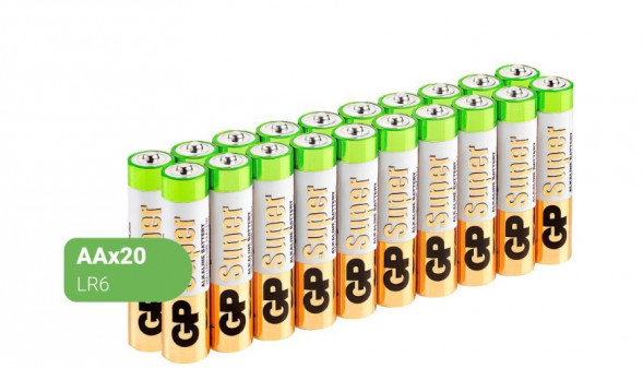 Элементы питания GP LR6 (15A-B20) SUPER ALKALINE 15А АA - 20 шт.
