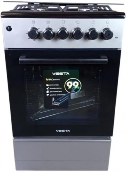 Комбинированная плита VESTA Valencia VGE 50 10-E Серый CHU с VD VESTA Valencia VGE 50 10-E Серый CHU с VD