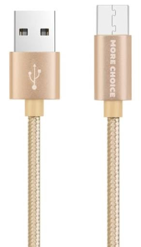 Кабель More choice (4627151190228) K11m Дата-кабель USB 2.0A для micro USB- 1м Gold