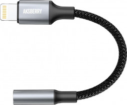 Кабель AKSBERRY (6900318460012) J2 Lighting Jack 3.5мм, чёрный AKSBERRY (6900318460012) J2 Lighting Jack 3.5мм, чёрный