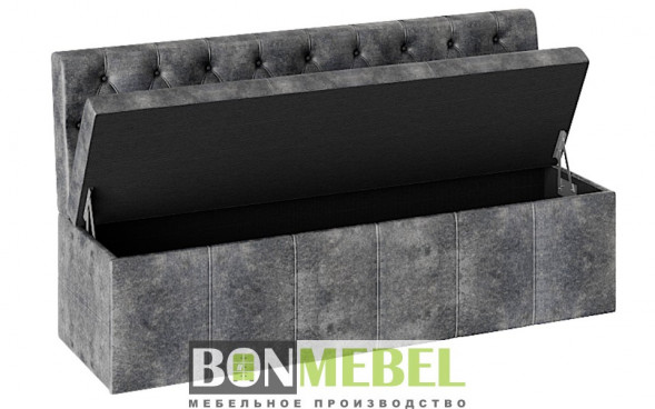 Скамья прямая BONMEBEL Скамья прямая Ницца - ТК темно-серая (1 пак.)