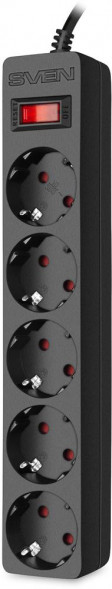 Сетевой фильтр SVEN SF-05E 1,0 м (5 розеток ) черный