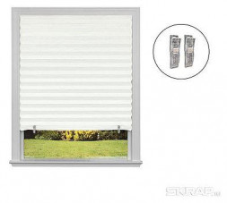 Самоклеящиеся шторы-плиссе РЫЖИЙ КОТ Самоклеящиеся шторы-плиссе Skandi, размер 60х180см, цвет белый 105044