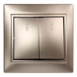 выключатель SMARTBUY (SBE-01c-10-SW22-0) Венера, 2-клавишный,шампань