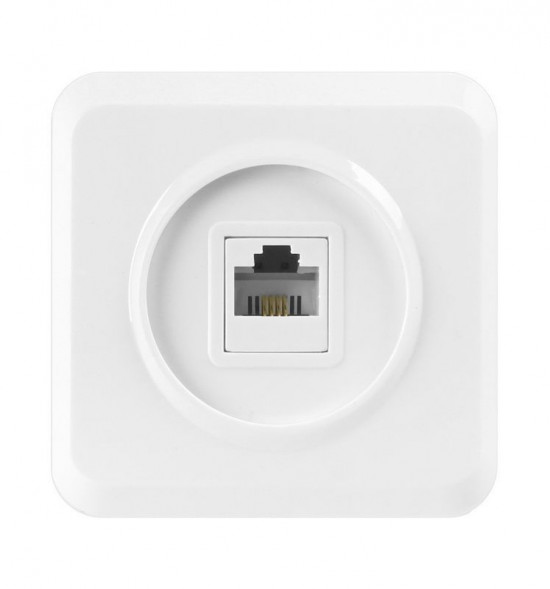 Розетка SMARTBUY (SBE-03w-S1-RJ) Юпитер, 1-местная, белый