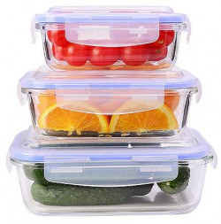 Набор жаропрочных мисок LORAINE 26265 белый/ голубой