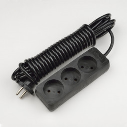 Удлинитель UNIEL (UL-00003606) S-CD3-7 BLACK Standart 7м 3 гнезда б/з Черный