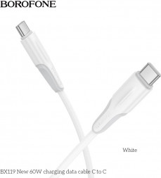 Кабель BOROFONE (6941991122026) BX119aa USB 3.0A PD 60W для Type-C Type-C 1м , белый