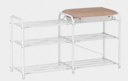 Подставка для обуви ЗМИ Подставка для обуви "Альфа 33" с сиденьем и ящиком, Белый (ПДОА33СЯ Б)