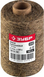 Шпагат ЗУБР 100 м, d 1.4 мм, 1250 текс, 13.5 кгс, льнопеньковый шпагат (50110-100)