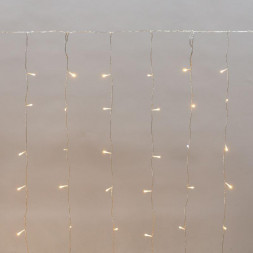 Гирлянда NEON-NIGHT (235-516) ДОЖДЬ (занавес) 2х1,5м, прозрачный ПВХ, IP44, мерцающий Flashing, 150LED Теплые белые, 15 нитей, 10LED/нить