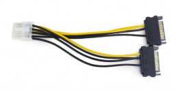 Кабель GEMBIRD/Cablexpert (13420) 2xSATA->PCI-Express 8pin - 0,15 м