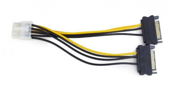 Кабель GEMBIRD/Cablexpert (13420) 2xSATA-&gt;PCI-Express 8pin - 0,15 м