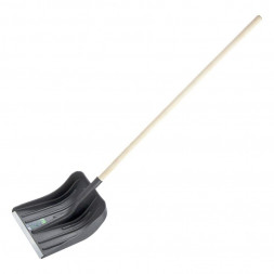 Лопата СИБРТЕХ Лопата для уборки снега пластиковая, 360 х 405 х 1550 мм, деревянный черенок в/с, Россия, 61566