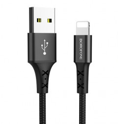 Кабель 8 Pin BOROFONE (6931474700773) BX20 USB-Lightning 8 Pin 2.4A 1M - черный
