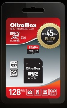 Карта памяти OLTRAMAX OM128GCSDXC10UHS-1-ElU1