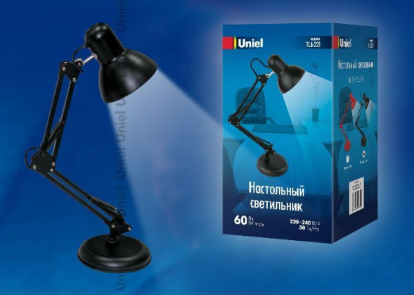 Светильник настольный UNIEL (UL-00002120) TLI-221 BLACK E27
