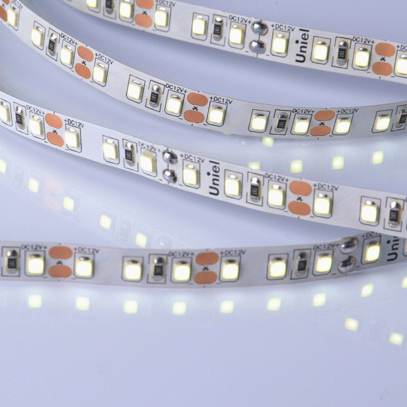 Светодиодная лента UNIEL (UL-00004362) ULS-M13-2835-120LED/m-8mm-IP20-DC12V-9,6W/m-5M-6500K PROFI катушка в герметичной упаковке