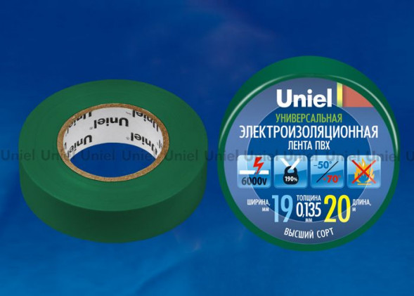 Изоляционная лента UNIEL (04480) UIT-135P 20/19/01 GRN