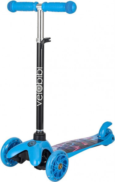 Самокат VELOBIBI 3-колёсный Travel (54*11*50-68см, колеса 110/76 мм PU со свет., до 50 кг) СМК-2481 ПП-00219831