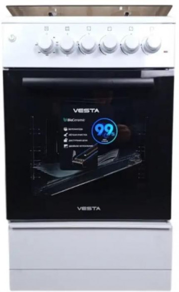 Комбинированная плита VESTA Valencia VGE 50 10-E Белый с VD VESTA Valencia VGE 50 10-E Белый с VD