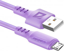 Кабель DEFENDER (87108VIO) USB кабель F207 Micro 1м,2.4А,силикон
