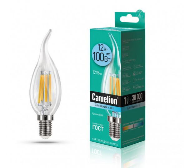 Лампа CAMELION (13711) LED12-CW35-FL/845/E14