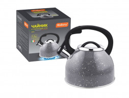 Чайник MALLONY Чайник 2.5 л из нерж стали со свистком &quot;Arte&quot; (серый с белыми точками) (005171)