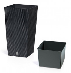 Кашпо PROSPERPLAST Кашпо RATO SQUARE DRTS325-S433 антрацит 2пр 21 и 49л