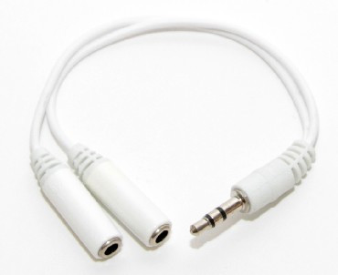 Переходник AUDIO 5BITES AA-3MF2-02WH AUDIO / 3.5 JACK / M-2*F