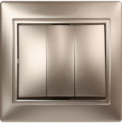 выключатель SMARTBUY (SBE-01c-10-SW3-0) Венера, 3-клавишный,шампань