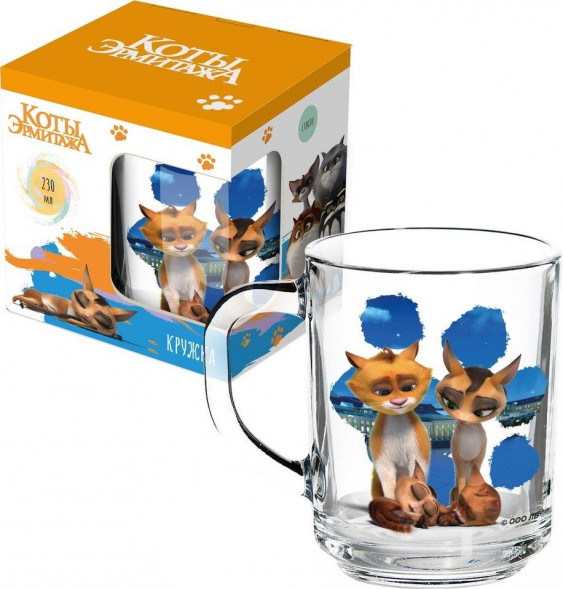 Кружка ND PLAY 308591 Кружка &quot;Коты Эрмитажа&quot;, Ночные коты (в подарочной упаковке), мал., 230 мл, стекло