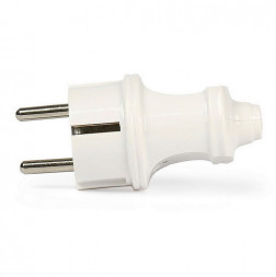 вилка SMARTBUY (SBE-16-P01-w) Вилка прямая с заземлением белая 16А 250В