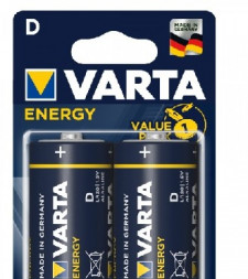 Элементы питания VARTA LR20 D BL2 ENERGY ALKALINE 1.5V (4120) (4120229412)