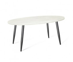 Стол SHEFFILTON SHT-TU14/120-80 МДФ овальный черный муар/бетон крем металл/МДФ (177424)