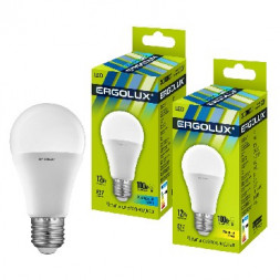 Лампочка светодиодная ERGOLUX LED-A60-12W-E27-4K (Эл.лампа светодиодная ЛОН 12Вт E27 4500K 172-265В)