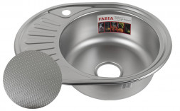 Мойка врезная FABIA 62330DR Мойка 57х45 врезная декор правая 0,8 мм + большой сифон с переливом