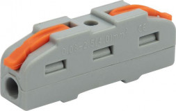 Клемма REXANT (07-5240-05) Клемма СМК 222-421 проходная 1 полюс (0,08-4 мм ), серая (5 шт./уп.)