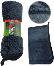 Салфетка для автомобиля LI-SA LS0111 из суперплотной микрофибры для чистки, сушки и полировки кузова 40х60см, высокий ворс, плотность 600г/м2 48877