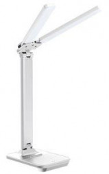 светильник ULTRAFLASH (15163) UF-819 C01 белый (Led, светильник настольный, 12Вт, 6000К, 3 ур.яркости, 2 плафона, кожа)