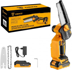 Пила цепная аккумуляторная DEKO DKCHS 20-6 PRO, 4&quot; и 6&quot;, 20В, 2x2.2Ач, 2 шины и 2 цепи 083-2011