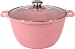 Кастрюля KUKMARA к41tsr а/пр литая 4,0л стекл/кр Trendy style rose