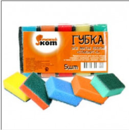 Хоз. товары РЫЖИЙ КОТ СТАНДАРТ губка д/посуды 5шт. 75*45*25(30)