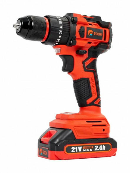 Дрель-шуруповерт EDON UAD-21PBL черный/красный 27519 21В, 2аккум., бесщеточный