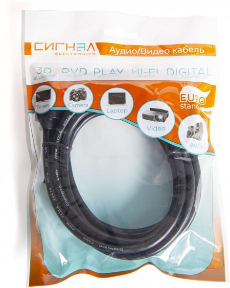 Кабель HDMI СИГНАЛ DisplayPort-DisplayPort, 3,0 м шнур