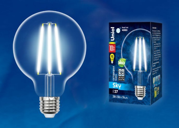 G (Лампы-глобы) UNIEL (UL-00004863) LED-G95-10W/4000K/E27/CL PLS02WH