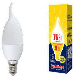 ЭЛЕКТРИКА VOLPE LED-CW37-9W/WW/E14/FR/NR картон